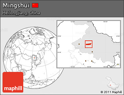 Blank Location Map of Mingshui, highlighted parent region