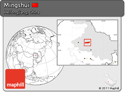 Blank Location Map of Mingshui, highlighted parent region