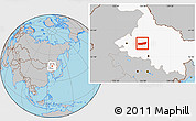 Gray Location Map of Mingshui, highlighted parent region