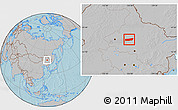 Gray Location Map of Mingshui, hill shading