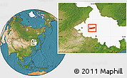 Satellite Location Map of Mingshui, highlighted parent region