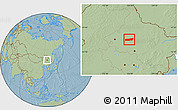 Savanna Style Location Map of Mingshui, hill shading