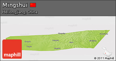 Physical Panoramic Map of Mingshui, cropped outside
