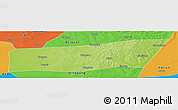 Physical Panoramic Map of Mingshui, political outside