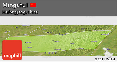 Physical Panoramic Map of Mingshui, satellite outside