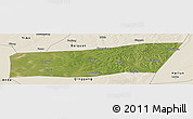 Satellite Panoramic Map of Mingshui, shaded relief outside
