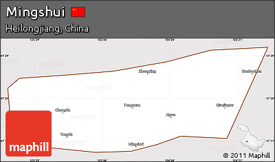 Classic Style Simple Map of Mingshui, cropped outside