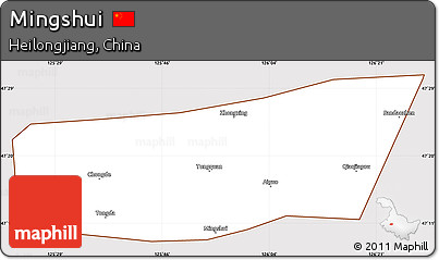 Classic Style Simple Map of Mingshui, cropped outside