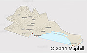 Shaded Relief 3D Map of Mishan, cropped outside
