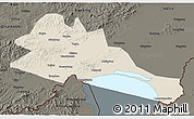 Shaded Relief 3D Map of Mishan, darken
