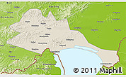 Shaded Relief 3D Map of Mishan, physical outside