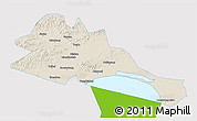 Shaded Relief 3D Map of Mishan, single color outside