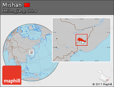 Gray Location Map of Mishan