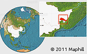 Satellite Location Map of Mishan, highlighted country