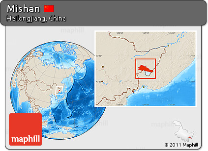 Shaded Relief Location Map of Mishan