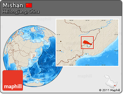 Shaded Relief Location Map of Mishan