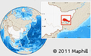 Shaded Relief Location Map of Mishan, highlighted country