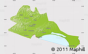 Physical Map of Mishan, cropped outside