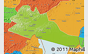 Physical Map of Mishan, political outside
