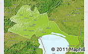 Physical Map of Mishan, satellite outside