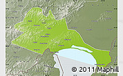 Physical Map of Mishan, semi-desaturated