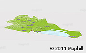 Physical Panoramic Map of Mishan, cropped outside