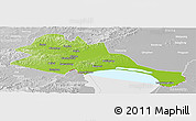 Physical Panoramic Map of Mishan, lighten, desaturated