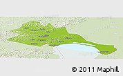 Physical Panoramic Map of Mishan, lighten