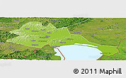 Physical Panoramic Map of Mishan, satellite outside