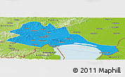 Political Panoramic Map of Mishan, physical outside
