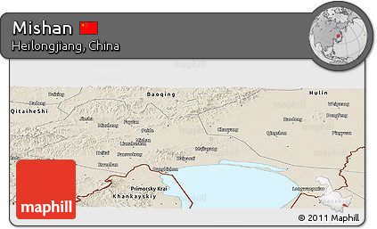 Shaded Relief Panoramic Map of Mishan