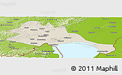 Shaded Relief Panoramic Map of Mishan, physical outside