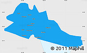 Political Simple Map of Mishan, single color outside