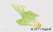 Physical 3D Map of Mudanjiang Shi, cropped outside
