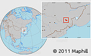 Gray Location Map of Mudanjiang Shi