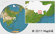 Satellite Location Map of Mudanjiang Shi, highlighted parent region