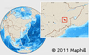 Shaded Relief Location Map of Mudanjiang Shi