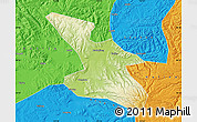 Physical Map of Mudanjiang Shi, political outside