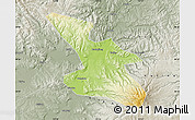 Physical Map of Mudanjiang Shi, semi-desaturated