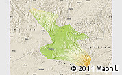 Physical Map of Mudanjiang Shi, shaded relief outside