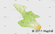 Physical Map of Mudanjiang Shi, single color outside