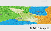 Physical Panoramic Map of Mudanjiang Shi, political outside
