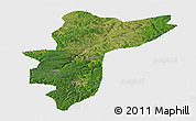 Satellite Panoramic Map of Muling, single color outside