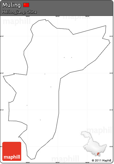 Blank Simple Map of Muling, cropped outside, no labels