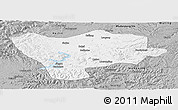 Gray Panoramic Map of Ning An