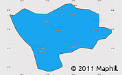 Political Simple Map of Ning An, cropped outside