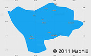 Political Simple Map of Ning An, single color outside