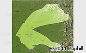 Physical 3D Map of Qing An, darken