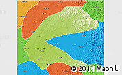 Physical 3D Map of Qing An, political outside