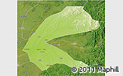 Physical 3D Map of Qing An, satellite outside